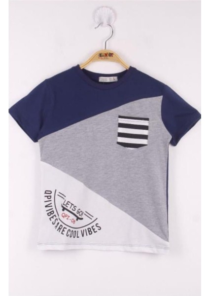 Erkek Çocuk Garnili Cepli Tişört