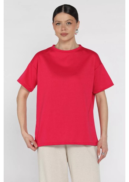 Kadın Bisiklet Yaka Basic Tişört