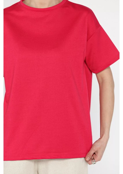 Kadın Bisiklet Yaka Basic Tişört fırsatları