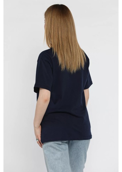 Love Taşlı Bisiklet Yaka Kadın Tişört P-00016715
