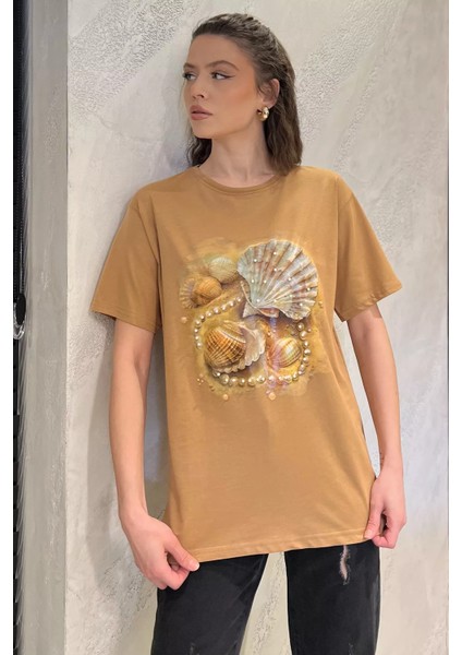 Baskılı Taş Detaylı Kadın Tişört P-00016700 fiyatları