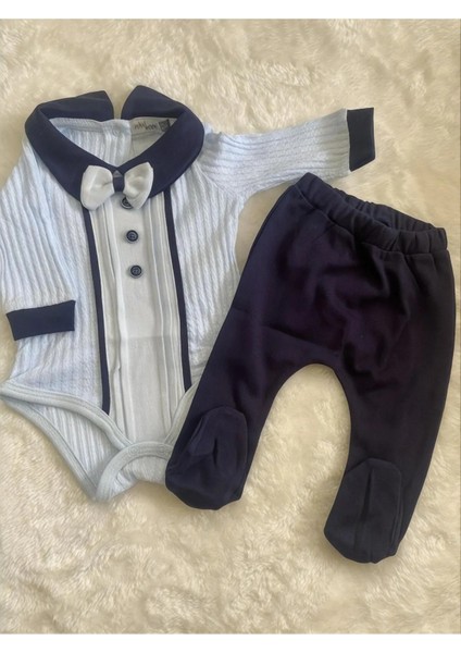 Erkek Bebek Çocuk Papyonlu Bebe Yaka Şık Ikili Takım