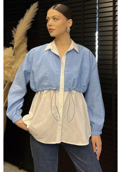 Bel Büzgülü Kadın Paraşüt Garnili Gömlek P-00015573 fiyatları