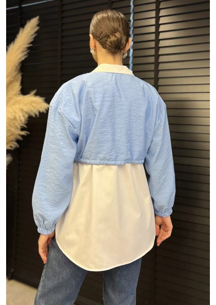 Bel Büzgülü Kadın Paraşüt Garnili Gömlek P-00015573 modelleri