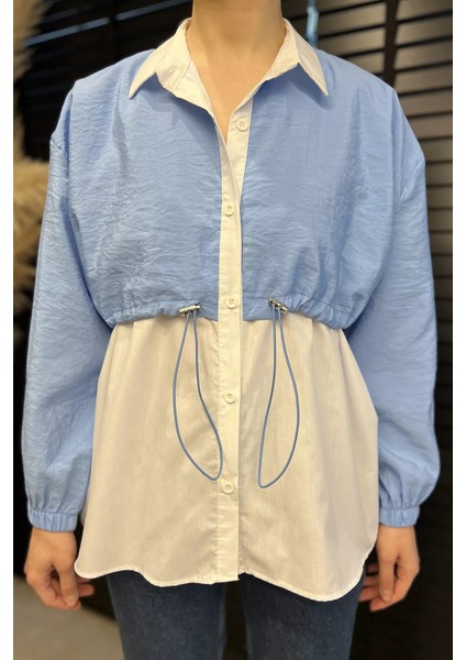 Bel Büzgülü Kadın Paraşüt Garnili Gömlek P-00015573 fırsatları