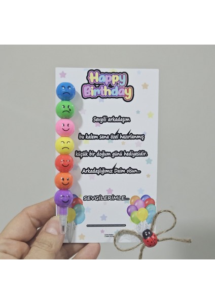 🎉 Doğum Günü Temalı Özel Tasarım Kurşun Kalem – Renkli, Eğlenceli ve Anlamlı Hediye Seçeneği! ✏️