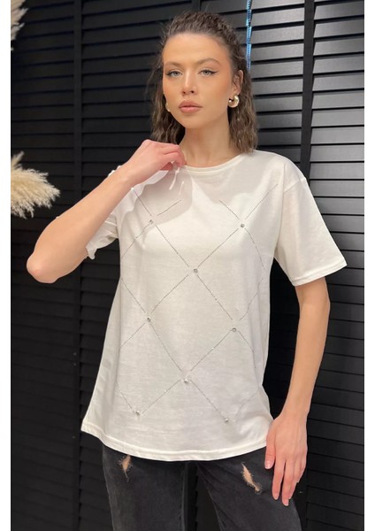 Taşlı Kadın Tişört P-00016712