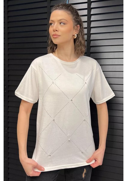 Taşlı Kadın Tişört P-00016712