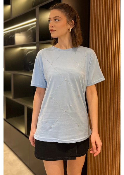 Taşlı Kadın Tişört P-00016712