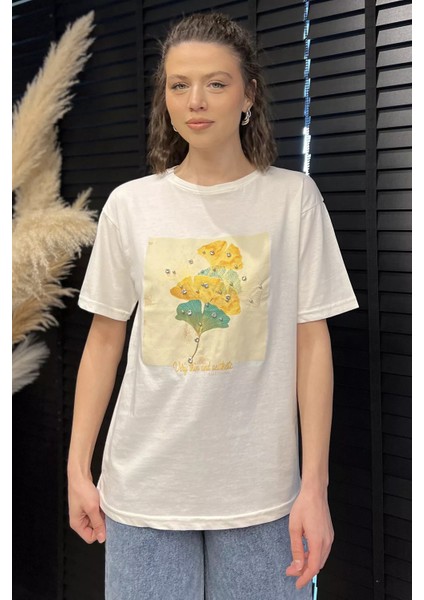 Bisiklet Yaka Baskılı Taşlı Kadın Tişört P-00016694 fiyatları