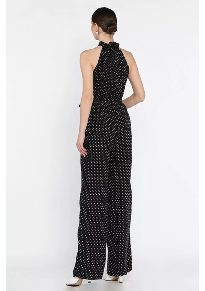 Kadın Bel Lastikli Kuşak Detaylı Puantiyeli Tulum P-00016679 modelleri