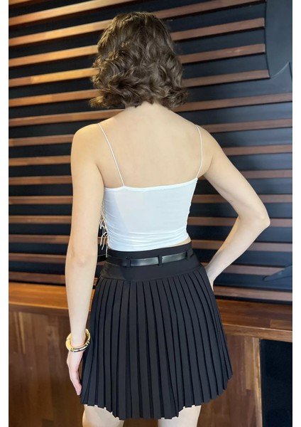 Kadın Ip Askılı Pul Işlemeli Crop Top Bluz P-00016479 modelleri