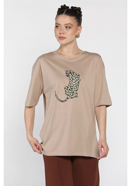 Kadın Bisiklet Yaka Ön Baskılı Tişört P-00016162 fiyatları