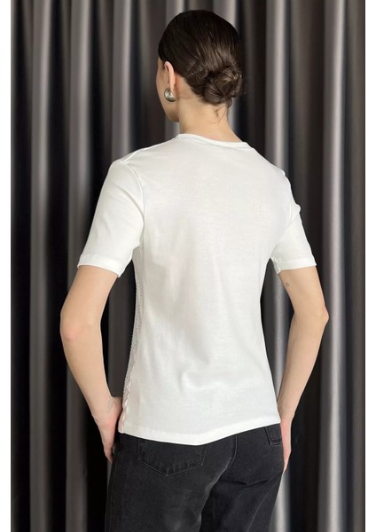 Kadın Bisiklet Yaka Taş Işlemeli Likralı Bluz P-00016687 modelleri