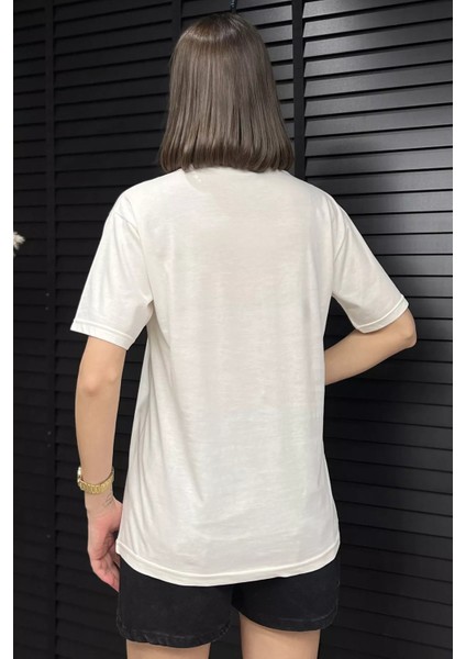 Baskılı Taşlı Kadın Tişört P-00016692