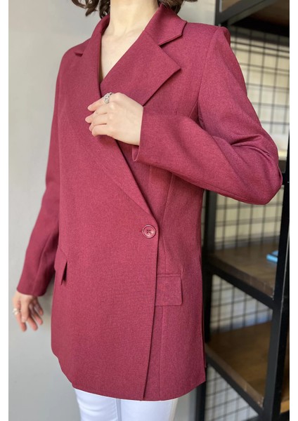 Yan Yırtmaçlı Astarlı Kadın Blazer Ceket P-00015859