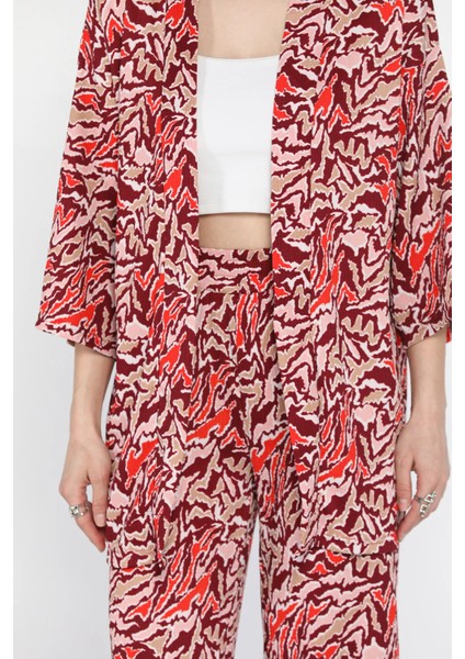 Kadın Desenli Kimono Pantolon Ikili Takım P-00016689 fırsatları