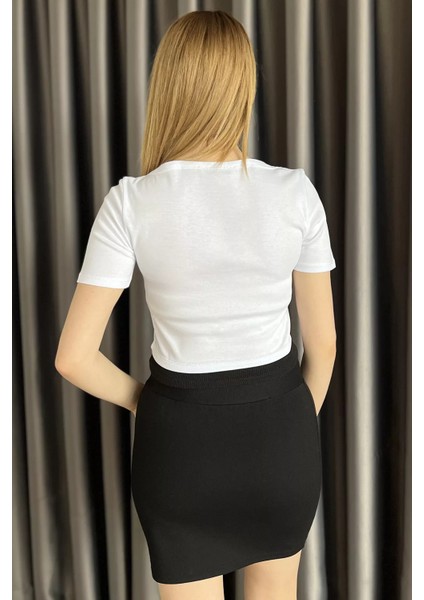 Kadın Büstiyer Kombinli Ön Çıtçıt Detaylı Bluz P-00016676