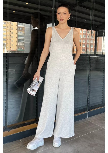 Kadın Cepli Bol Paça Tulum P-00016308