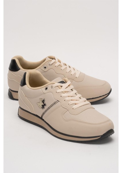 Erkek Günlük Cilt Sneaker Ayakkabı Bej - Siyah fiyatları