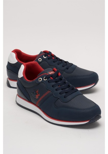 Erkek Günlük Cilt Sneaker Ayakkabı Lacivert - Beyaz fiyatları