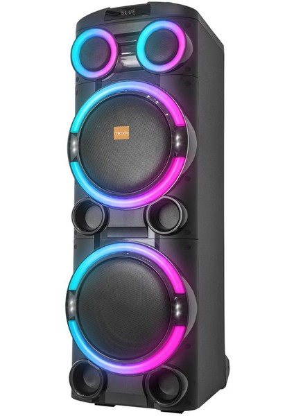 Bykalite MD-104KP 200W 12V 14000MAH Bataryalı Siyah 1 Uhf Uv Mikrofonlu Usb/bt/tf/tws/aux Rgb 220V Kablolu Gitar Girişli P