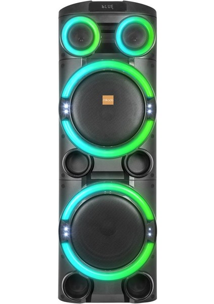 Bykalite MD-104KP 200W 12V 14000MAH Bataryalı Siyah 1 Uhf Uv Mikrofonlu Usb/bt/tf/tws/aux Rgb 220V Kablolu Gitar Girişli P