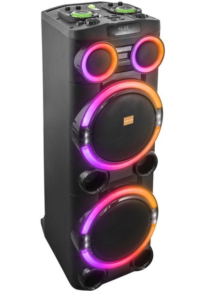 Bykalite MD-104KP 200W 12V 14000MAH Bataryalı Siyah 1 Uhf Uv Mikrofonlu Usb/bt/tf/tws/aux Rgb 220V Kablolu Gitar Girişli P