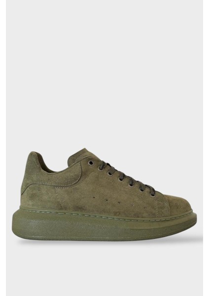 Erkek Yüksek Taban Süet Günlük Sneaker Ayakkabı Haki