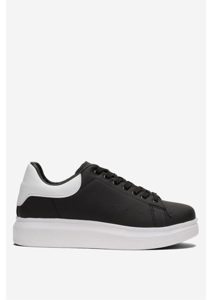 Unisex Yüksek Taban Günlük Spor Sneaker Ayakkabı Siyah-Beyaz