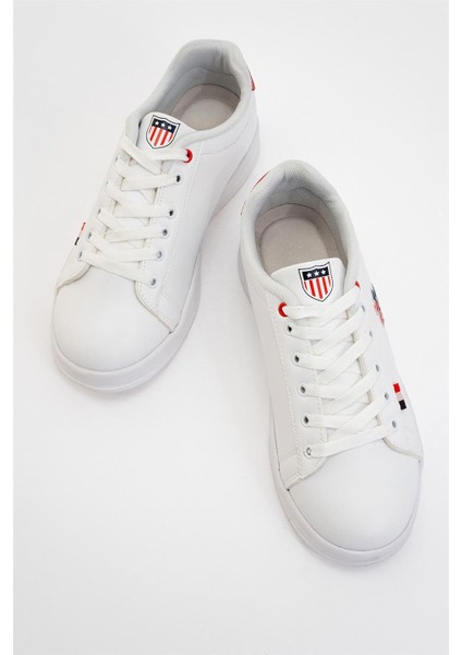 Unisex Sneakers Günlük Spor Ayakkabı BEYAZ - KIRMIZI indirimleri