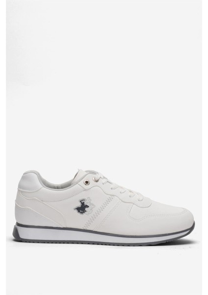 Erkek Günlük Cilt Sneaker Ayakkabı Beyaz - Füme