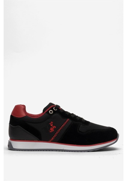 Erkek Günlük Casual Sneaker Ayakkabı Siyah-Kırmızı Leona