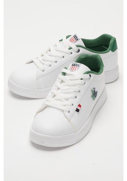 Unisex Sneakers Günlük Kullanım İçin Beyaz Yeşil Antibakteriyel Kumaş Tabanlı indirimleri