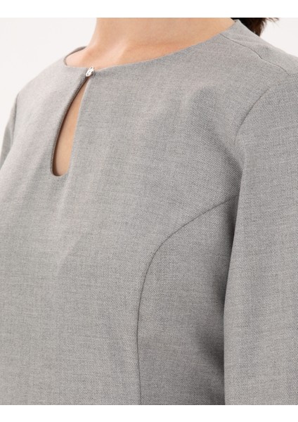 Kadın Açık Gri Regular Fit Dokuma Elbise 50294217-VR001