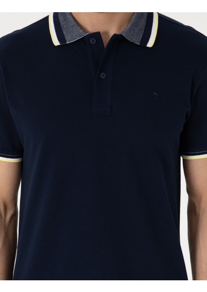 Erkek Lacivert Slim Fit Polo Yaka Tişört 50310203-VR033