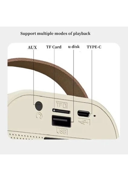 K12 Kablosuz Bluetooth Hoparlör Bej Karaoke 2 Mikrofon Hediyeli Ses Efektli Rgb Hd Stereo Ses Usb/sd