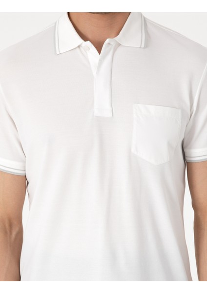 Erkek Ekru Slim Fit Tişört 50302631-VR019
