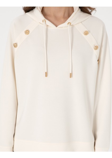 Kadın Ekru Oversize Sweatshirt 50301329-VR019