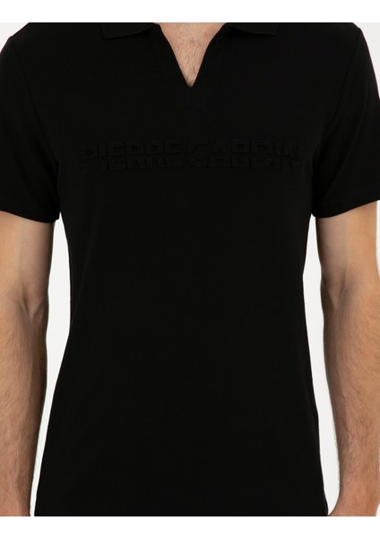 Erkek Siyah Slim Fit Tişört 50296772-VR046