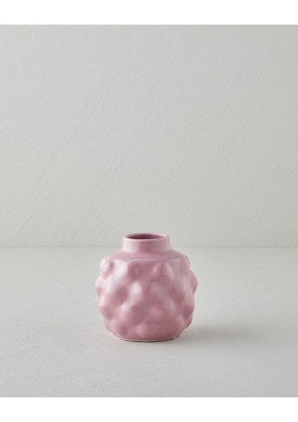 Creil Vazo 12,5X12,5X12 cm Pembe