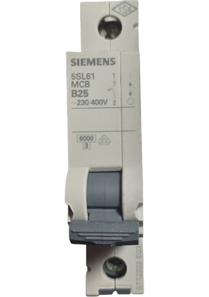 B 25 Amper W Otomat Sigorta 5SL6125 6ya