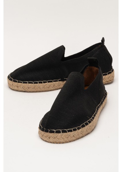 Unisex Siyah Triko Espadril