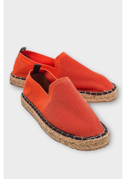 El Yapımı Triko Espadril Oranj