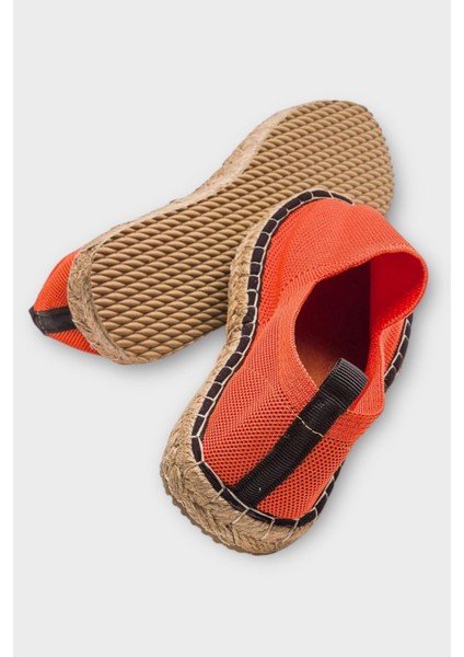 El Yapımı Triko Espadril Oranj
