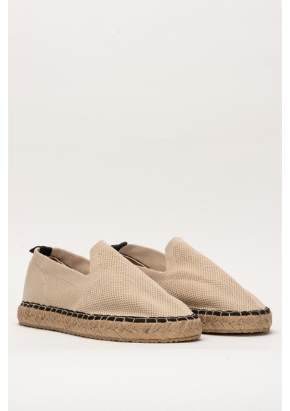 Unisex Bej Triko Espadril