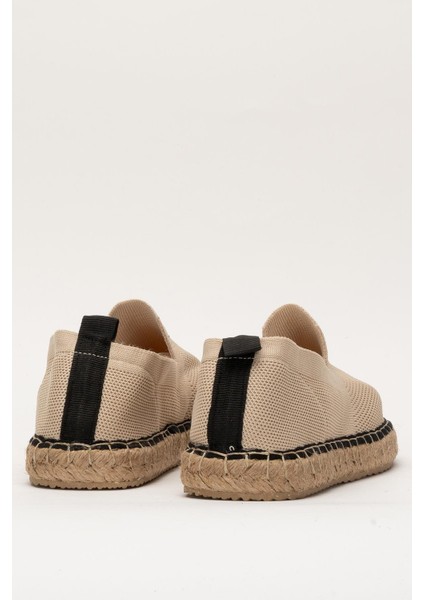 Unisex Bej Triko Espadril