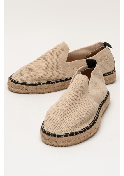 Unisex Bej Triko Espadril