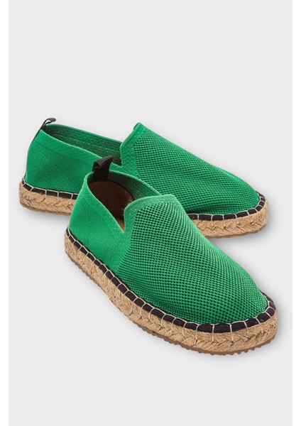 El Yapımı Triko Espadril Yeşil