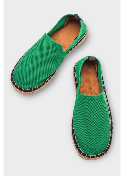 El Yapımı Triko Espadril Yeşil